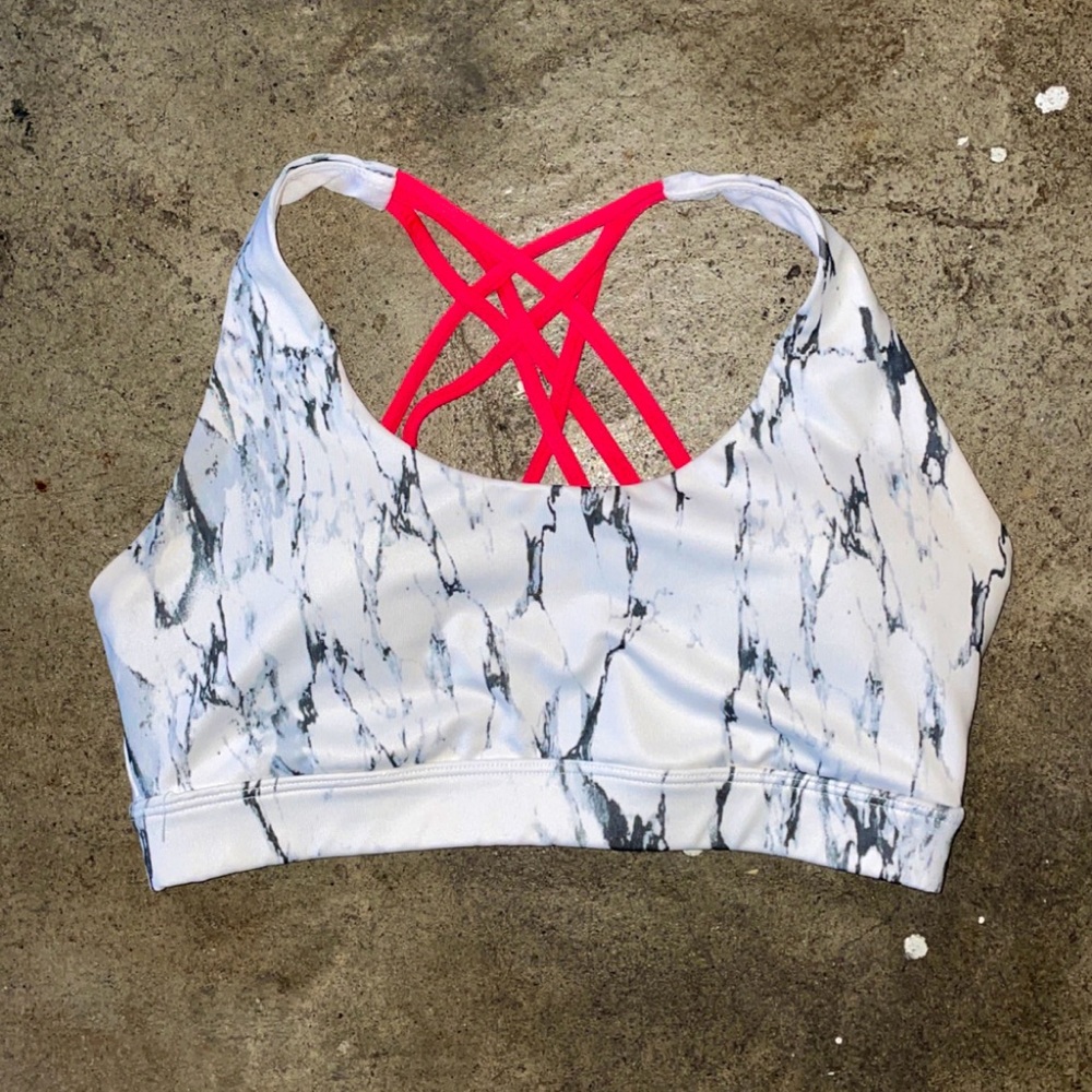 Marble and Pink Sports Bra-Forever 21- S